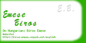 emese biros business card